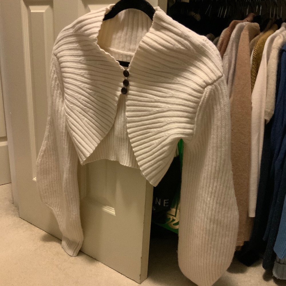 ALC sweater bolero, cream, size s